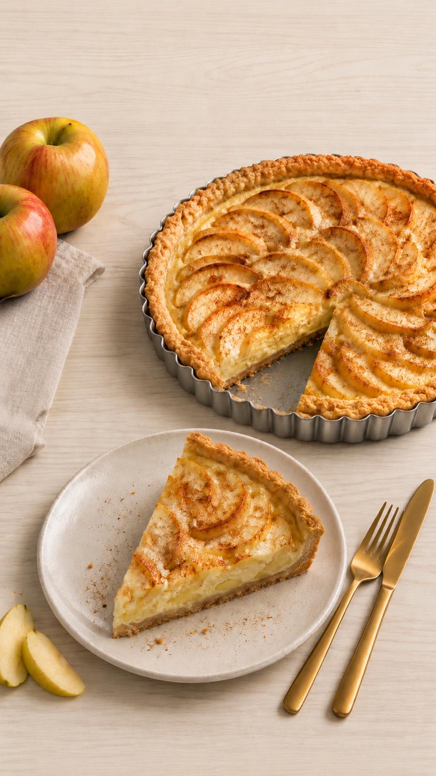 Tarte de maçã com canela